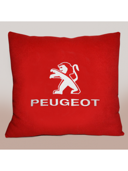 Подушка с вышивкой Peugeot