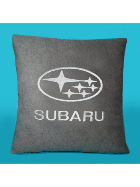 Подушка с вышивкой Subaru