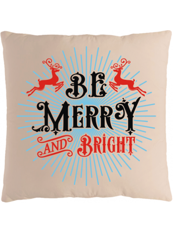 Подушка с новогодним принтом Be Merry and Bright